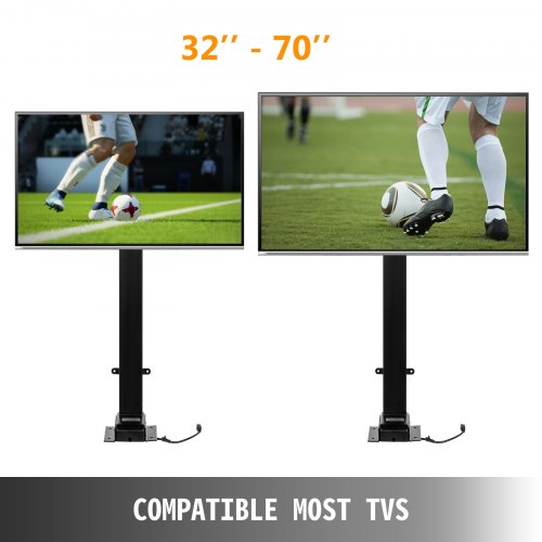 VEVOR Soporte motorizado para TV de 32 a 70 pulgadas con control remoto de altura ajustable de 28.74 a 68.11 pulgadas, capacidad de carga de 69.9 kg