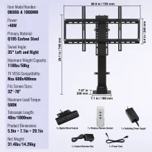 VEVOR Soporte para TV Soporte de Elevación de Tv Motorizado Elevador de Tv Motorizado Acero al Carbono Mecanismo de Elevación de Tv Motorizado