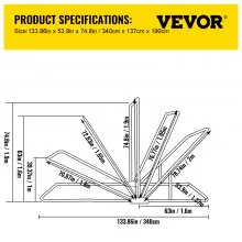 VEVOR Almacenamiento de refugio para motocicletas Tienda de almacenamiento impermeable para motocicletas Oxford 600D Cobertizo de refugio para motocicletas de color negro con candado de código TSA y bolsa de transporte