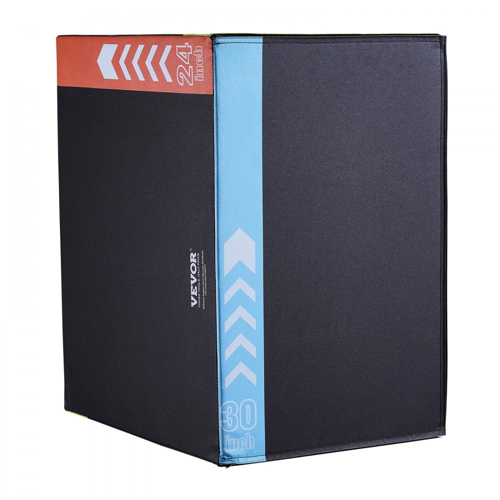 Caja pliométrica VEVOR 3 en 1, caja pliométrica de algodón de 76/61/51 cm, plataforma y caja de agilidad para saltos, caja antideslizante para ejercicios de fitness, ideal para entrenamiento en casa, acondicionamiento físico y fuerza, color negro