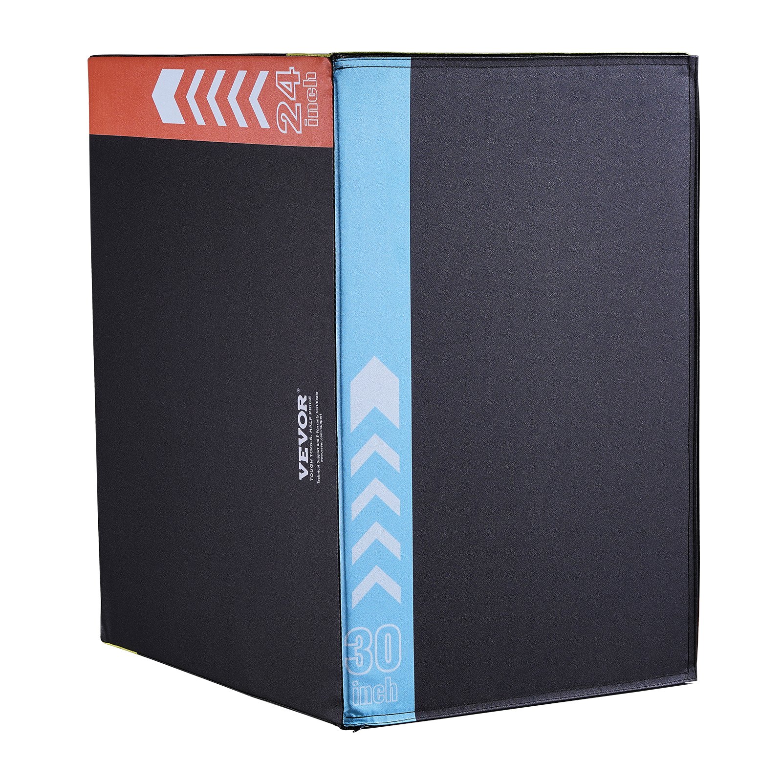 Caja pliométrica VEVOR 3 en 1, caja pliométrica de algodón de 76/61/51 cm, plataforma y caja de agilidad para saltos, caja antideslizante para ejercicios de fitness, ideal para entrenamiento en casa, acondicionamiento físico y fuerza, color negro