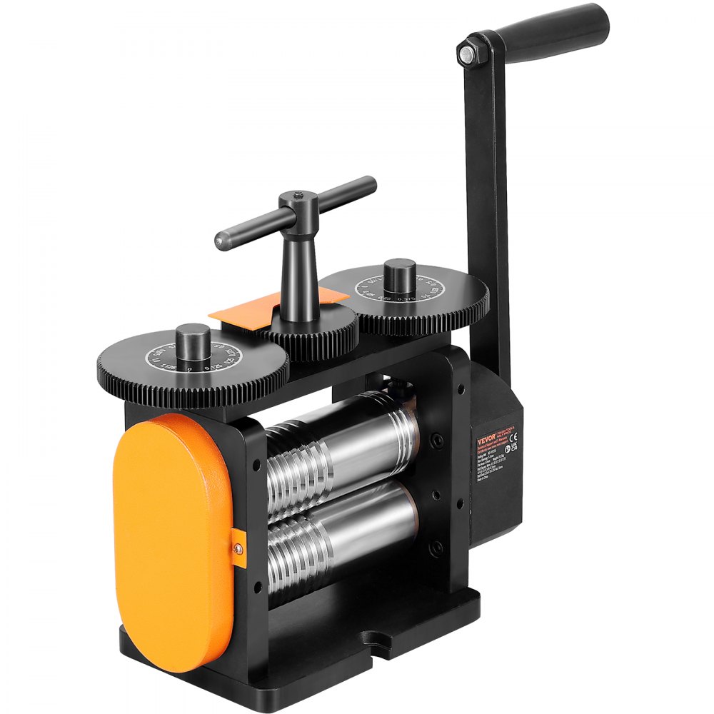 VEVOR Laminador, Laminador de Joyas de 2,24"/57 mm, Relación de Engranaje 1: 2, Laminador Multifunción 3 en 1, Espesor de Prensa de 0-5,5 mm para Fabricación de Joyas de Metal Hoja de Alambre Cuadrado Elíptico