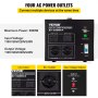 Convertidor de voltaje VEVOR con cuatro salidas de CA, potencia máxima: 5000w, voltaje de entrada/salida: 110v-240v.
