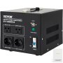 Convertidor de voltaje VEVOR, transformador elevador y reductor st-5000va con puertos USB y múltiples salidas.