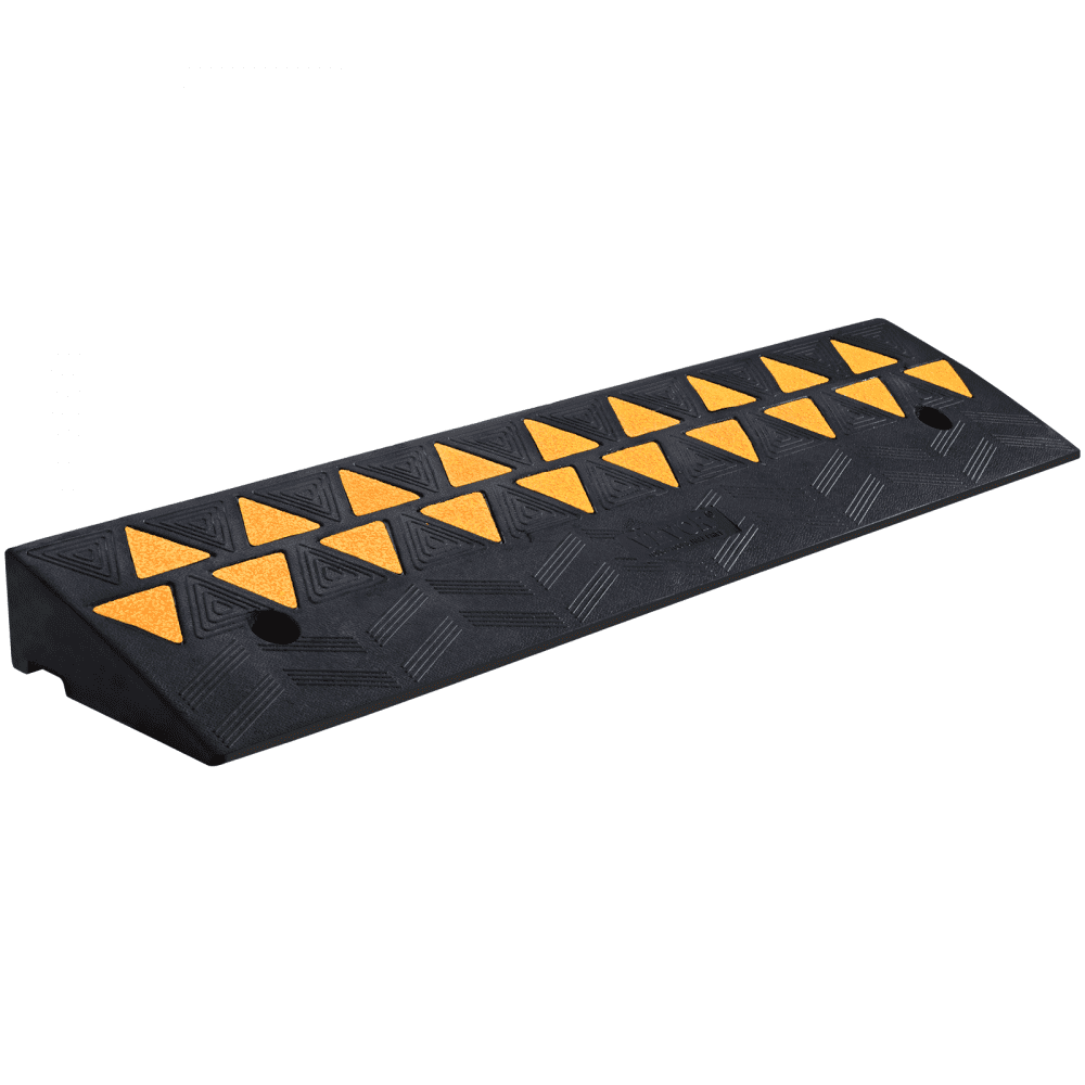 VEVOR Rampa de Goma para Aceras 100 x 25 x 9,4 cm Rampa de Entrada para Aceras Rampa de Goma Resistente 15 T para Carretillas Elevadoras, Camiones, Automóviles, Sillas de Ruedas, Bicicletas