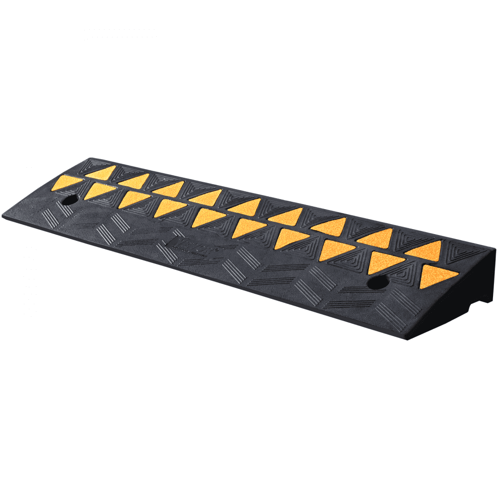 VEVOR Rampa de Goma para Aceras 100 x 25 x 9,4 cm Rampa de Entrada para Aceras Rampa de Goma Resistente 15 T para Carretillas Elevadoras, Camiones, Automóviles, Sillas de Ruedas, Bicicletas