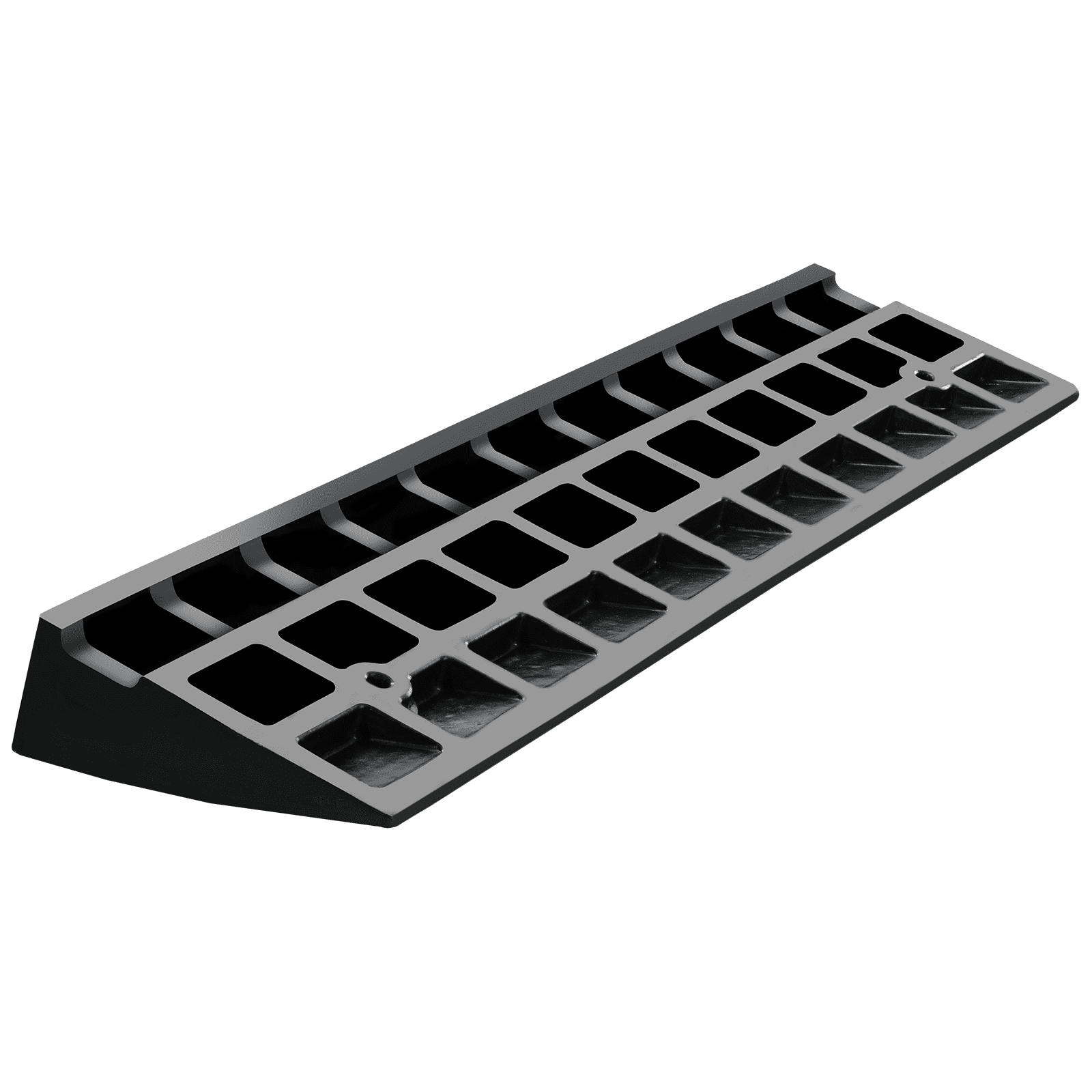 VEVOR Rampa de Goma para Aceras 100 x 25 x 9,4 cm Rampa de Entrada para Aceras Rampa de Goma Resistente 15 T para Carretillas Elevadoras, Camiones, Automóviles, Sillas de Ruedas, Bicicletas