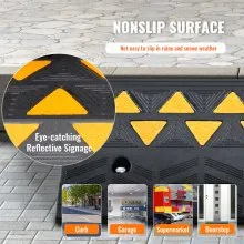 Rampa de goma VEVOR, paquete de 2, altura de elevación de 5 pulgadas, resistente, 33069 libras/15 T de capacidad, rampas de umbral, rampas de entrada con estructura de rejilla estable para coches, sillas de ruedas, bicicletas, motocicletas