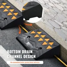 Rampa de goma VEVOR, paquete de 2, altura de elevación de 5 pulgadas, resistente, 33069 libras/15 T de capacidad, rampas de umbral, rampas de entrada con estructura de rejilla estable para coches, sillas de ruedas, bicicletas, motocicletas