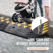Rampa de goma VEVOR, paquete de 2, altura de elevación de 5 pulgadas, resistente, 33069 libras/15 T de capacidad, rampas de umbral, rampas de entrada con estructura de rejilla estable para coches, sillas de ruedas, bicicletas, motocicletas