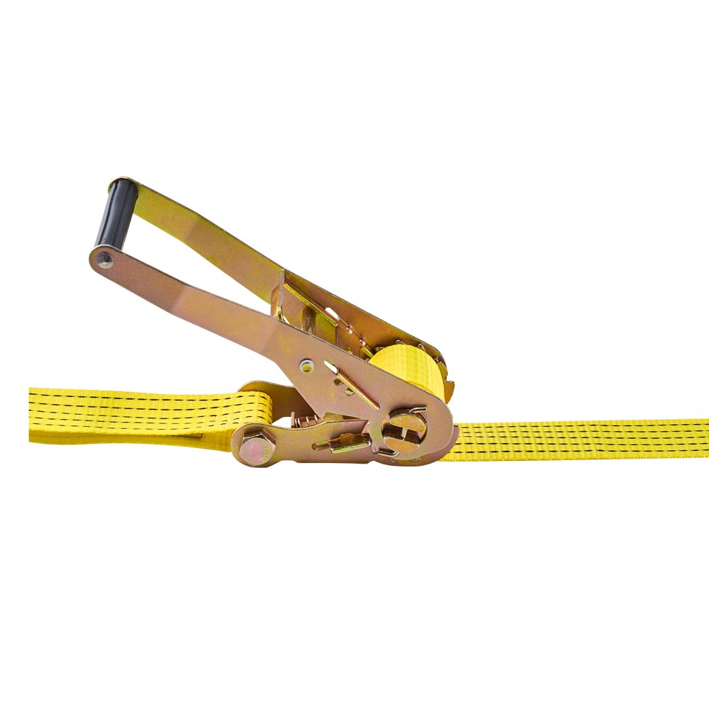 Correas de trinquete VEVOR, 5 cm x 4,5 m, correas de amarre resistentes con doble gancho en J, resistencia a la rotura de 2268 kg, bolsa de transporte, sistema de amarre con trinquete para mudanzas, remolques, motocicletas, kayaks, techos de automóviles, paquete de 6