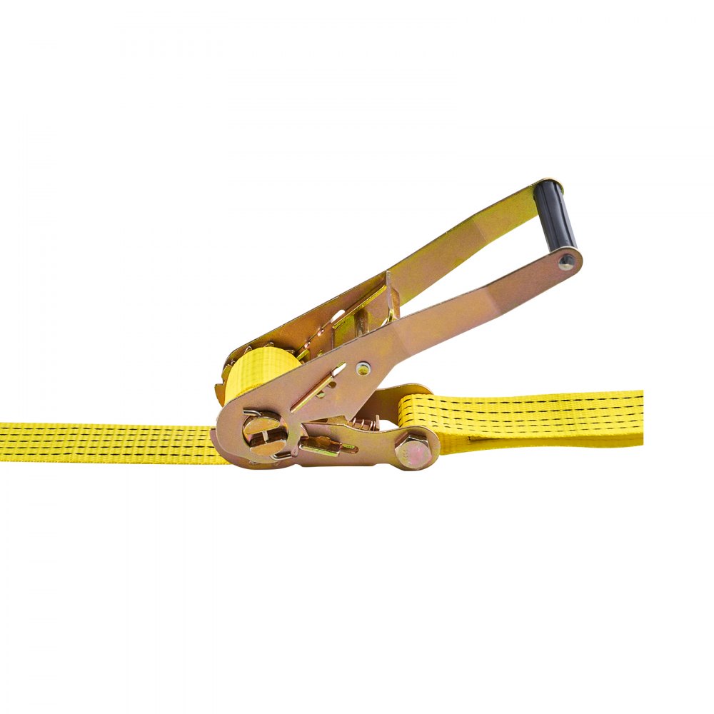 Correas de trinquete VEVOR, 5 cm x 4,5 m, correas de amarre resistentes con doble gancho en J, resistencia a la rotura de 2268 kg, bolsa de transporte, sistema de amarre con trinquete para mudanzas, remolques, motocicletas, kayaks, techos de automóviles, paquete de 6