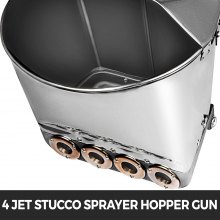 VEVOR Pistola pulverizadora de mortero de cemento de 4 chorros Pistola pulverizadora de estuco Pistola neumática de mortero de cemento Pulverizador de cemento de hormigón con cubierta para pared Techo Pintura de techo Herramienta de hormigón 80 cm