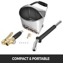 VEVOR Pistola pulverizadora de mortero de cemento de 4 chorros Pistola pulverizadora de estuco Pistola neumática de mortero de cemento Pulverizador de cemento de hormigón con cubierta para pared Techo Pintura de techo Herramienta de hormigón 80 cm