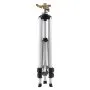 Aspersor de impacto VEVOR con base de trípode, resistente, con cabezal de latón y conector de 19 mm, cobertura de 360 grados para áreas extensas, altura ajustable para jardín, color gris.