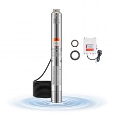 Bomba sumergible para pozo profundo de 1 HP, de acero inoxidable, 230 V, 31,7 GPM, 207 pies