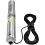 Bomba sumergible para pozo profundo VEVOR, 1.5 HP, 230 V/60 Hz, 37 gpm, 84 m de altura de elevación, con cable eléctrico de 10 m, bombas de agua de acero inoxidable de 10 cm para uso industrial, riego y doméstico, grado de impermeabilidad IP68.