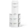 VEVOR - Armario de almacenamiento esquinero de 162 cm de alto, de madera de 6 niveles con puertos USB y enchufes, y estantes ajustables. Armario esquinero independiente para sala de estar, cocina y lavadero, color blanco.