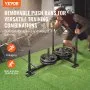 Trineo de entrenamiento con pesas VEVOR, trineo de empuje y tracción con asa, equipo de acero para entrenamiento de fuerza y resistencia, ideal para ejercicios atléticos y mejora de la velocidad, compatible con discos de 2", negro