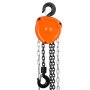 Polipasto de cadena manual VEVOR naranja con gancho negro y cadenas metálicas dobles.