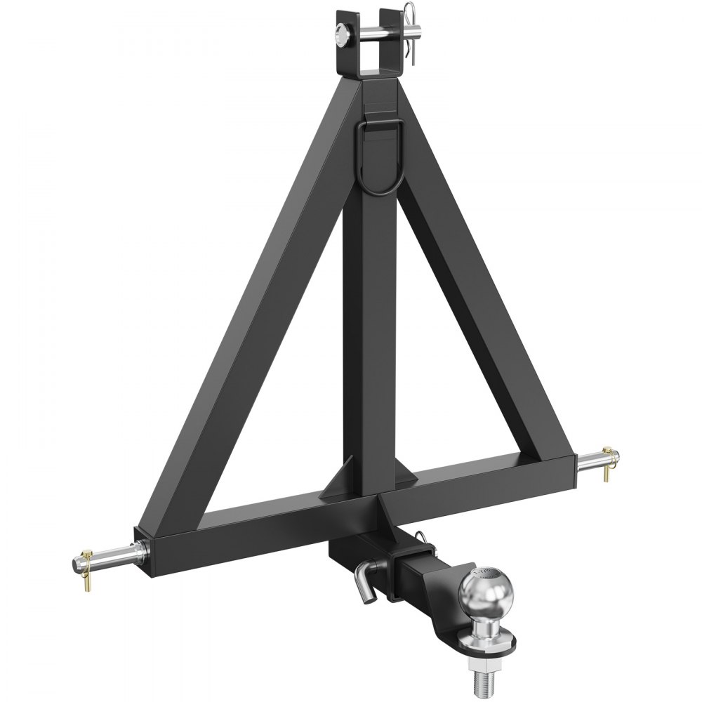 Receptor de enganche de 3 puntos VEVOR, adaptador de barra de remolque de 2" para tractor de categoría 1 con pasadores, compatible con Kubota, Mahindra, Yanmar, Ford, John Deere y Massey Ferguson