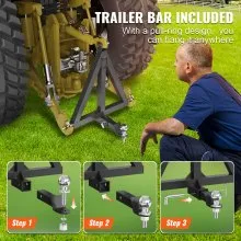 VEVOR Receptor de enganche de 3 puntos, receptor de 2 pulgadas, enganche de remolque, categoría 1, adaptador de barra de remolque para tractor con pasadores, compatible con Kubota, Mahindra, Yanmar, Ford, John Deere, Massey Ferguson