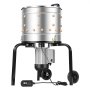 Desplumadora de pollos VEVOR, tambor de 15,7 pulgadas, 550 W y 275 RPM, eléctrica, con 114 dedos suaves y ruedas de transporte, desplumadora de acero inoxidable para procesar 1 o 2 pollitos a la vez.