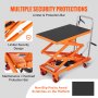 VEVOR Carro de mesa elevadora hidráulica, capacidad de 330 libras, altura de elevación de 50 pulgadas, mesa elevadora manual de tijera doble con 4 ruedas y almohadilla antideslizante, carro de tijera