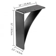 VEVOR Soportes de estante de alta resistencia, 2 unidades, soporte de estante flotante, 10 x 12 x 2,5 pulgadas, 450 libras de carga, garaje, taller, hogar, soportes de estante de acero, soporte de estante triangular soldado a mano, soporte de pared, negro mate, bricolaje, rústico