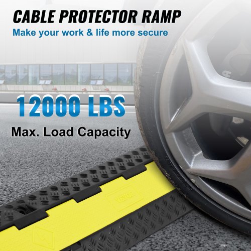 VEVOR 3 PC Cable Protector Rampa 2 Canales 12000 lbs Carga Cable Cable Cubierta Rampa