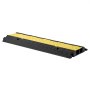 Rampa protectora de cables VEVOR, capacidad de 22 000 lb/eje, cubierta de cable de manguera de goma resistente de 2 canales, canal de 2,2 x 2 pulgadas, reductor de velocidad con tapa superior abatible, para interiores y exteriores, 1 paquete