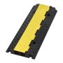Rampa protectora de cables VEVOR, capacidad de 22 000 lb/eje, cubierta de cable de manguera de goma resistente de 2 canales, canal de 2,2 x 2 pulgadas, reductor de velocidad con tapa superior abatible, para interiores y exteriores, 1 paquete
