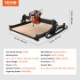 VEVOR Máquina enrutadora CNC, 300 W, kit de fresadora para tallado y grabado en madera con control GRBL de 3 ejes, 400 x 400 x 75 mm / 15,7 x 15,7 x 2,95 pulgadas Área de trabajo 1200 RPM para madera,