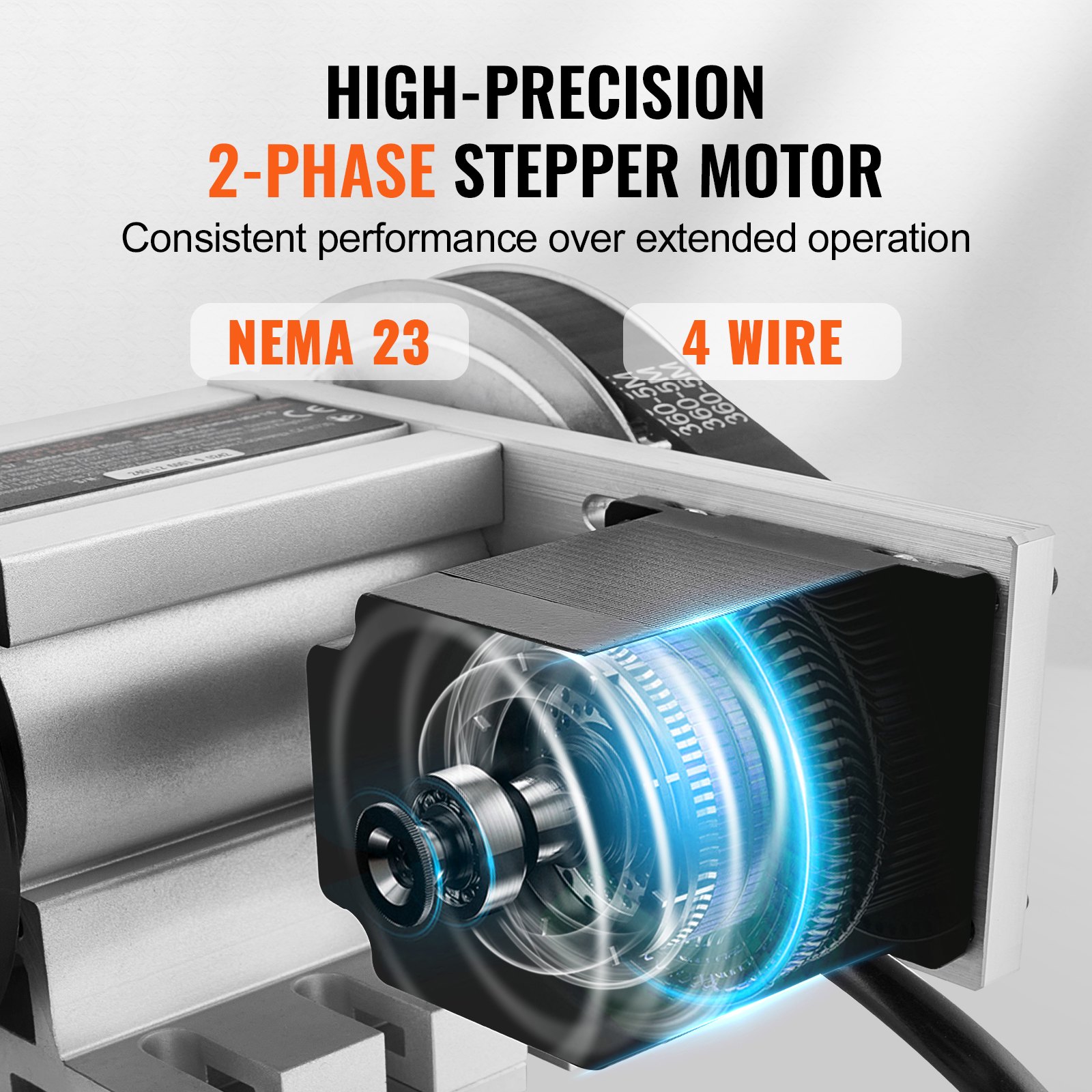 Motor paso a paso bifásico nema 23 de alta precisión con configuración de 4 cables para cabezal divisor VEVOR.