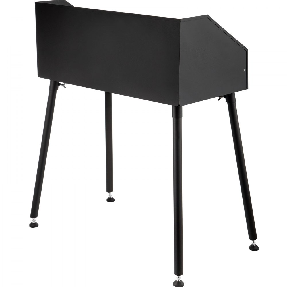 VEVOR Tuspuzz Mesa de Cocina de Acero al Carbono 38 x 16 Pulgadas con Parabrisas de Tres Caras y Patas para Preparar Comida al Aire Libre y Horno Holandés