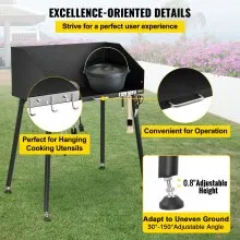 VEVOR Parilla de Barbacoa Exterior 96,9x40,4 cm Mesa de Cocina Acero al Carbono