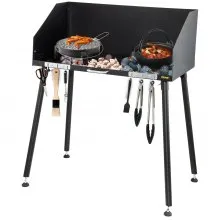 VEVOR Parilla de Barbacoa Exterior 96,9x40,4 cm Mesa de Cocina Acero al Carbono