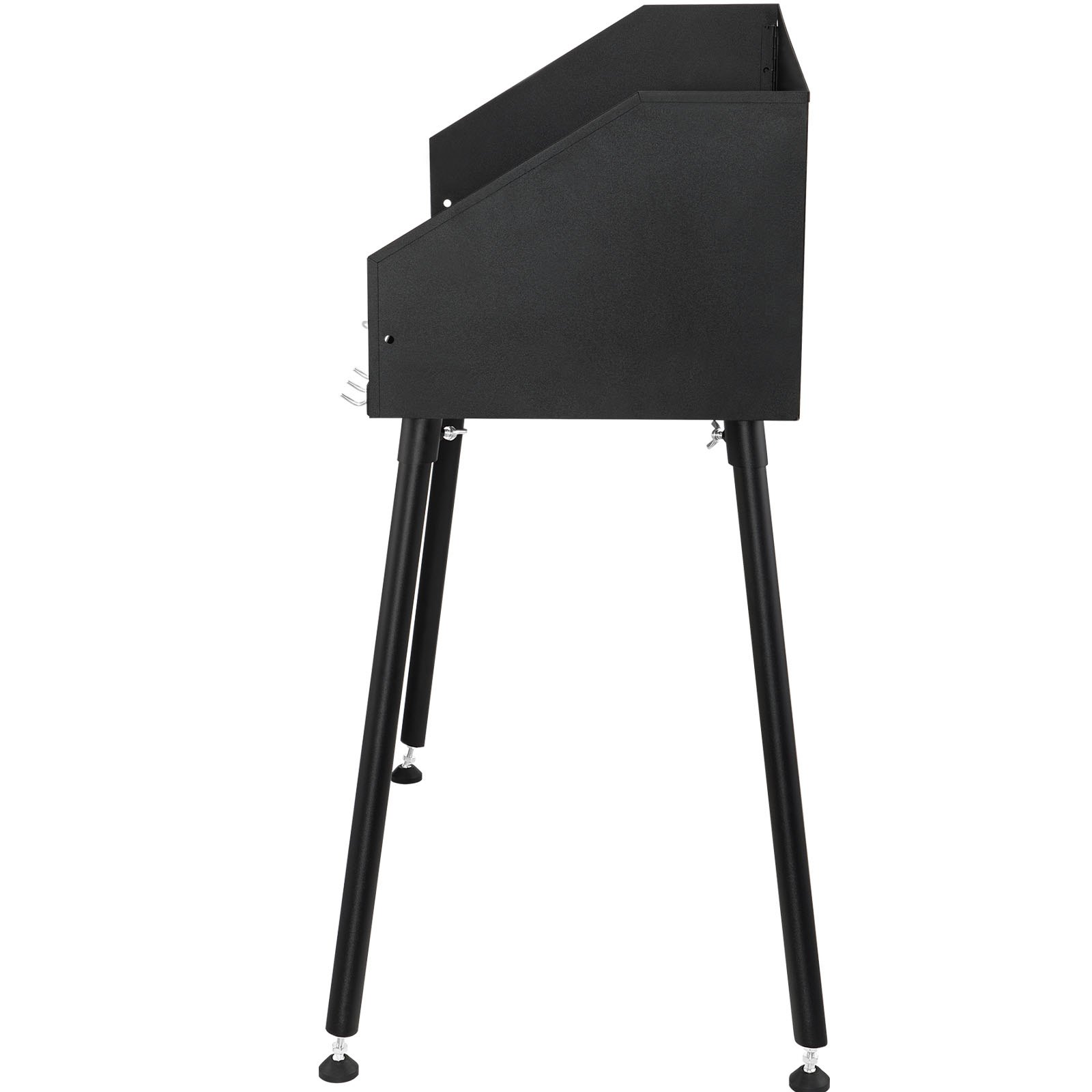 VEVOR Carbon Steel Camp Cooking Table 38 x 16 Inch with Three-Sided Windscreen and Legs for Outdoor Food Preparation and Dutch Oven