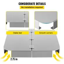 VEVOR Fire Pit Heat Shield, 26 x 26 pulgadas Defensor de cubierta y protector de césped, deflector de calor de hoguera de alta temperatura, alfombrilla de hoguera para protección de césped, almohadilla de hoguera para exteriores, hogueras, quema de madera, cuadrada
