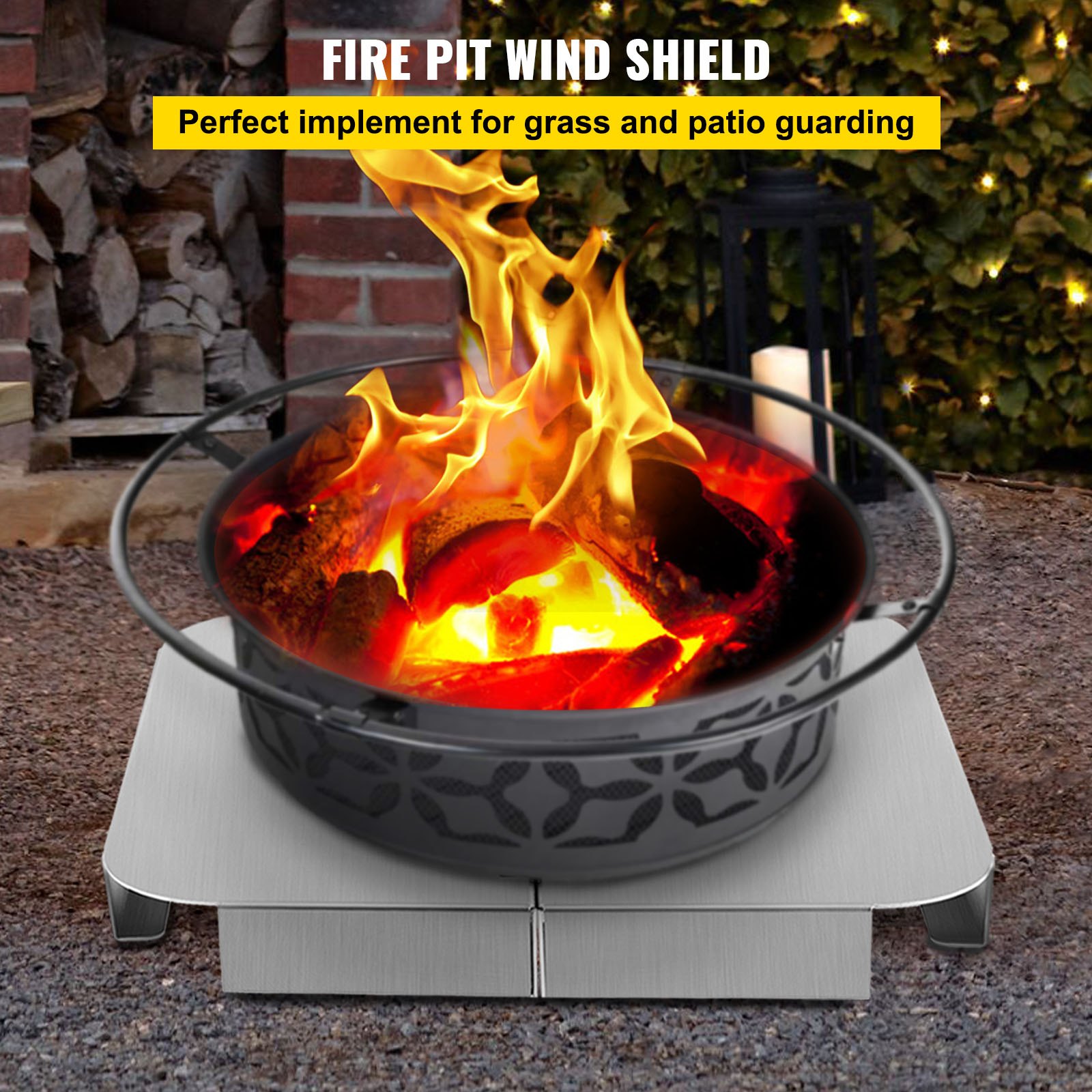 VEVOR Fire Pit Heat Shield, 26 x 26 pulgadas Defensor de cubierta y protector de césped, deflector de calor de hoguera de alta temperatura, alfombrilla de hoguera para protección de césped, almohadilla de hoguera para exteriores, hogueras, quema de madera, cuadrada