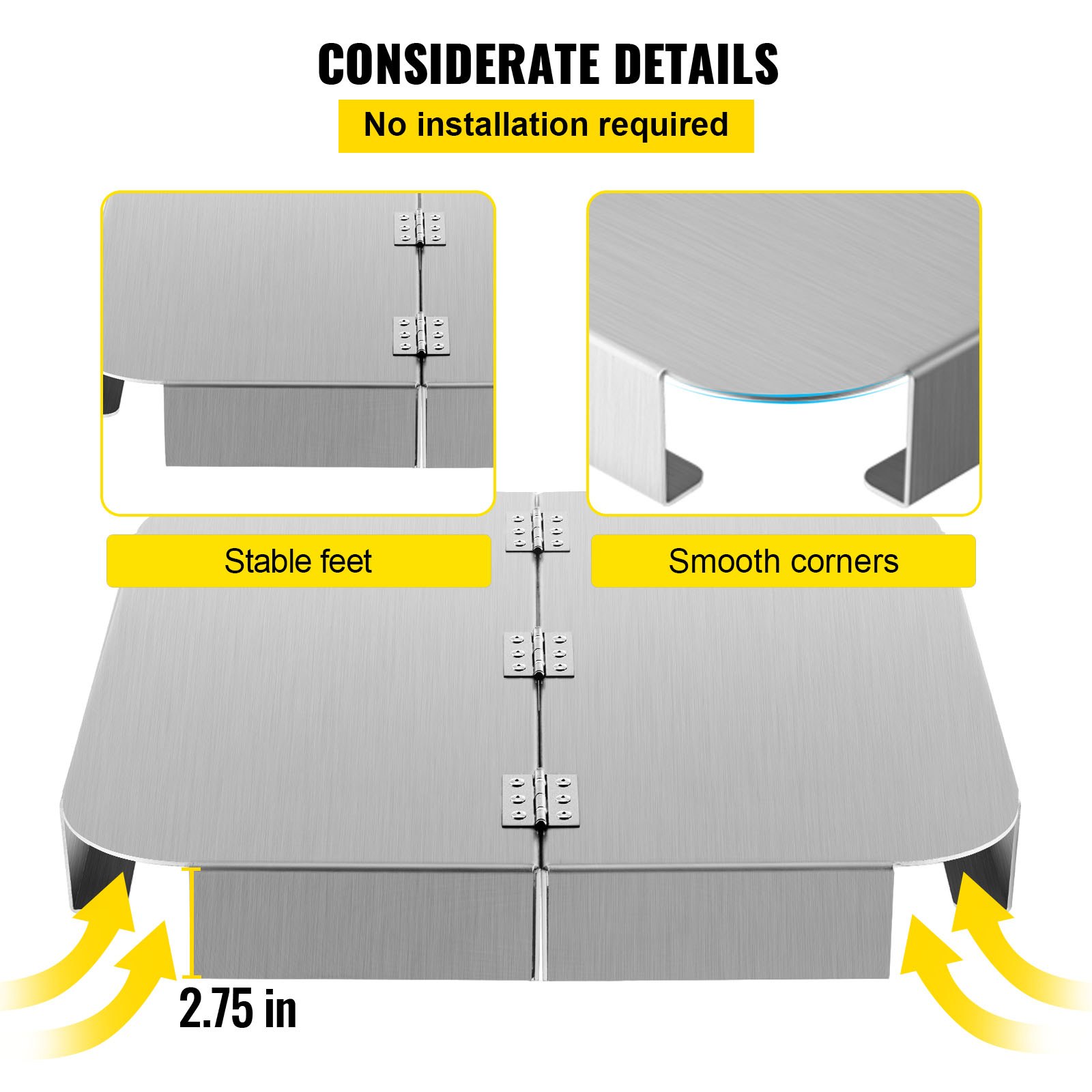 VEVOR Fire Pit Heat Shield, 26 x 26 pulgadas Defensor de cubierta y protector de césped, deflector de calor de hoguera de alta temperatura, alfombrilla de hoguera para protección de césped, almohadilla de hoguera para exteriores, hogueras, quema de madera, cuadrada