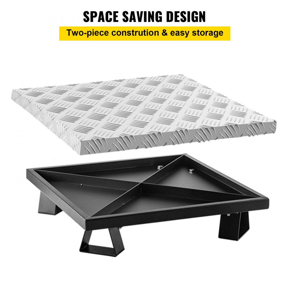 VEVOR Fire Pit Heat Shield, 26 x 26 pulgadas Defensor de cubierta y protector de césped, deflector de calor de acero al carbono de alta temperatura para protección de césped, almohadilla de hoguera para exteriores, hogueras, quema de madera, cuadrado