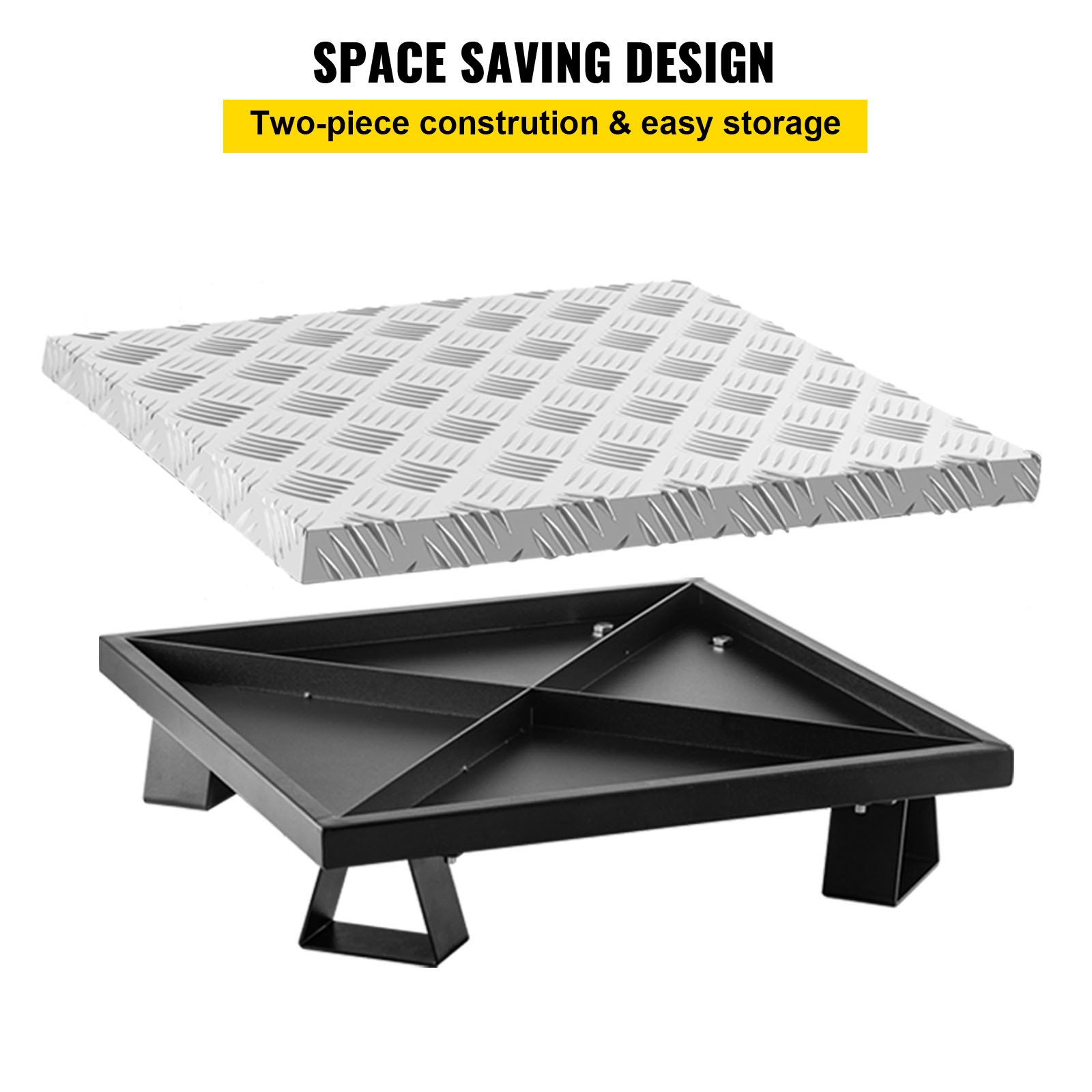 VEVOR Fire Pit Heat Shield, 26 x 26 pulgadas Defensor de cubierta y protector de césped, deflector de calor de acero al carbono de alta temperatura para protección de césped, almohadilla de hoguera para exteriores, hogueras, quema de madera, cuadrado