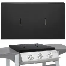 Cubierta de parrilla VEVOR, compatible con parrilla Blackstone de 28", tapa de parrilla de acero al carbono negro con recubrimiento en polvo con mango de acero inoxidable para barbacoa al aire libre, accesorios de parrilla de piedra negra, negro