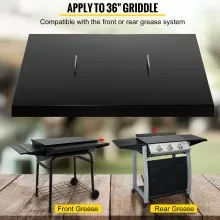 Cubierta de tapa de parrilla VEVOR, funciona con parrilla Blackstone de 36 pulgadas, cubierta de parrilla superior plana de acero al carbono negro con recubrimiento en polvo, cubierta dura de parrilla impermeable con mango resistente al calor