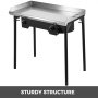 VEVOR Tuspuzz Parrilla plana de acero inoxidable de 32" x 17" de ancho y estufa de 2 quemadores ajustables alimentada con propano