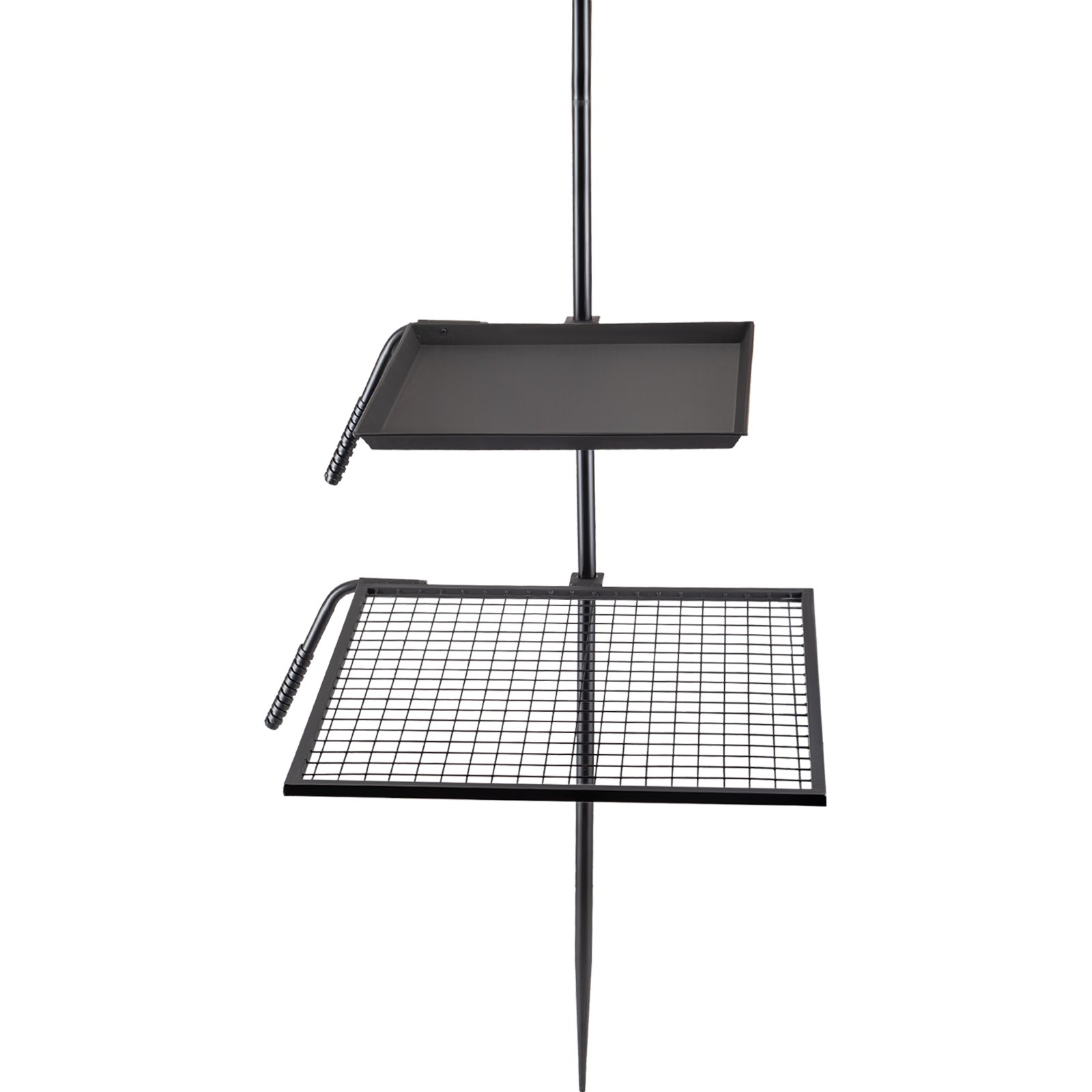 Rejilla para fogata VEVOR, de doble capa, con altura ajustable de tres secciones para cocinar al aire libre con llama abierta.