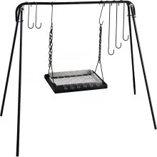 VEVOR Grill Swing, Campfire Cooking Stand 44 Lbs Capacidad, Campfire Grill Stand con patas ajustables, BBQ Grill con ganchos y accesorios para utensilios de cocina y horno holandés