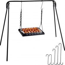 VEVOR Grill Swing, Campfire Cooking Stand 44 Lbs Capacidad, Campfire Grill Stand con patas ajustables, BBQ Grill con ganchos y accesorios para utensilios de cocina y horno holandés