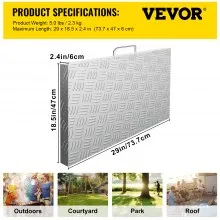 Cubierta para parrilla VEVOR, compatible con parrilla Blackstone de 28", tapa para parrilla con placa de diamante de aluminio liviano con mango de acero inoxidable para barbacoa al aire libre, accesorios para parrilla de piedra negra, plateado